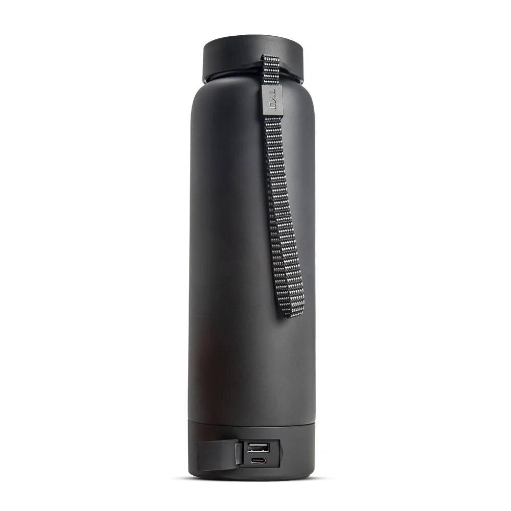 Borraccia Termica TYLT Power Bottle 2.0 In Acciaio Inox Con Power Bank Magnetico Rimovibile Da 5700 MAh, Nera