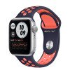 Apple Watch Nike Series 6 Silver Aluminum Case with Nike Sport Band - 40mm - Blue Black/Bright Mango