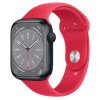 Apple Watch Series 8 - 45mm Midnight Aluminum Case with Product Red Sport Band - S/M